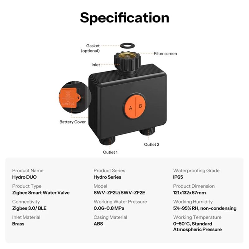 AB66-IP65 Rated Zigbee 3.0 Hyd - Timer Dual Outlet ulasan dan harga